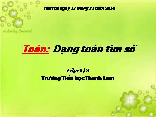 Dạng toán tìm số