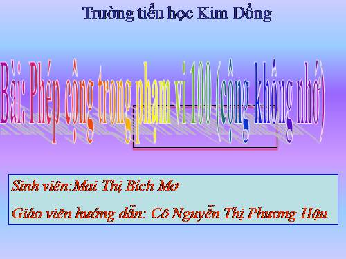 Phép cộng trong phạm vi 100 (cộng không nhớ)