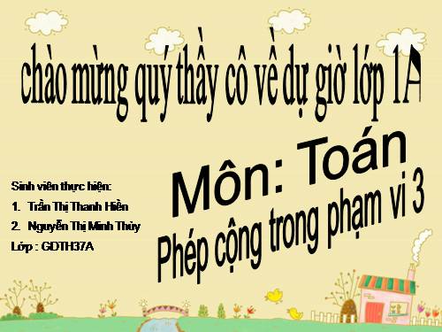 Phép cộng trong phạm vi 3