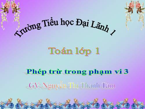 Phép trừ trong phạm vi 3