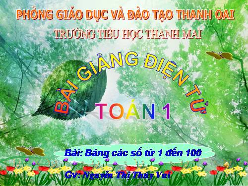 Bảng các số từ 1 đến 100