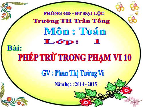 Phép trừ trong phạm vi 10