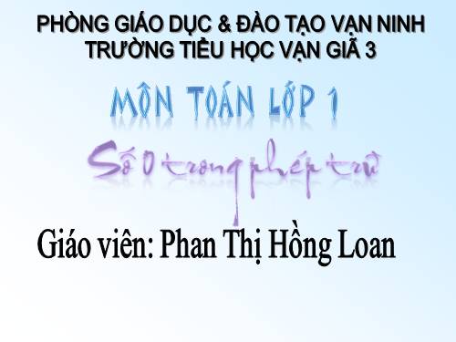 Số 0 trong phép trừ