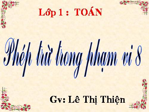 Phép trừ trong phạm vi 8