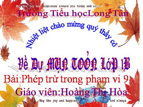 Phép trừ trong phạm vi 9