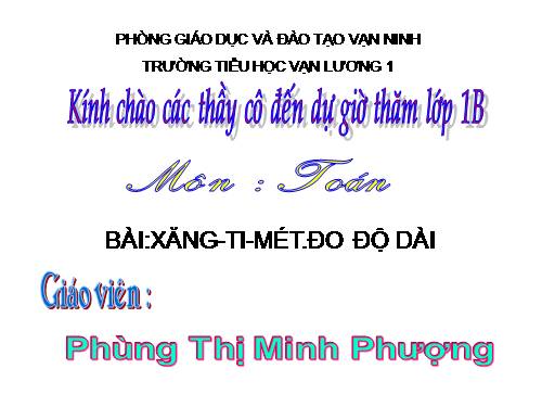 Xăng-ti-mét. Đo độ dài