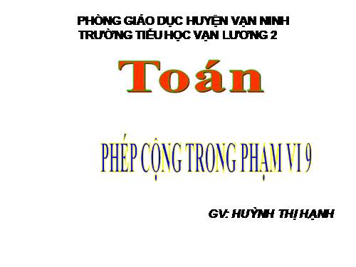 Phép cộng trong phạm vi 9