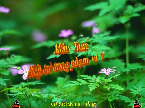 Phép trừ trong phạm vi 7