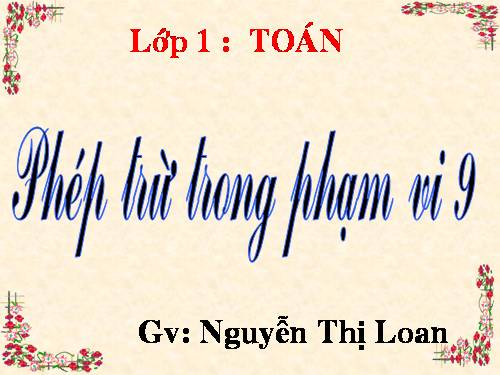 Phép trừ trong phạm vi 9