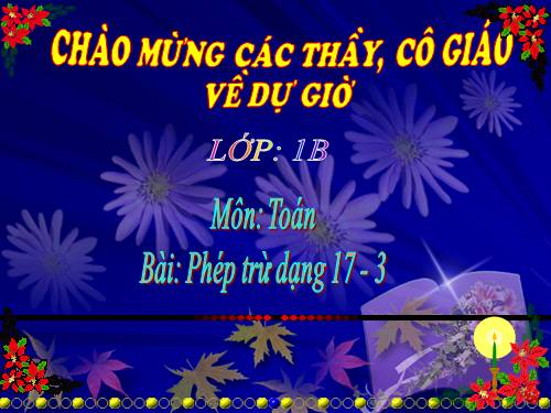 Phép trừ dạng 17-3