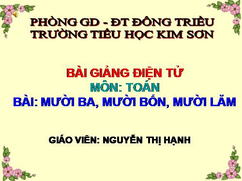 Mười ba, mười bốn, mười lăm