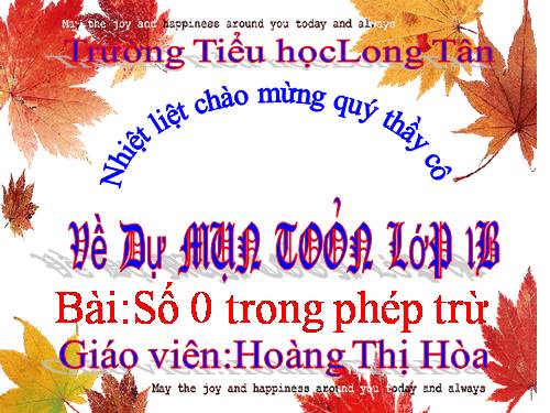 Số 0 trong phép trừ