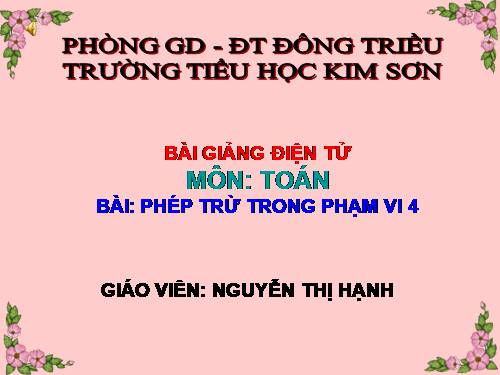 Phép trừ trong phạm vi 4