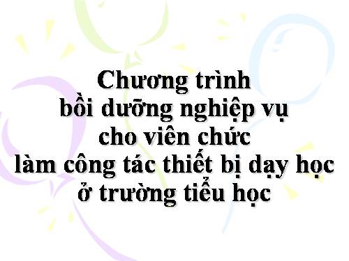 Bài giảng Thiết bị dạy học