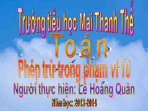 Phép trừ trong phạm vi 10