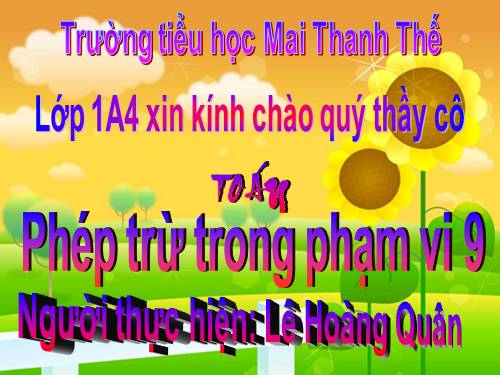 Phép trừ trong phạm vi 9