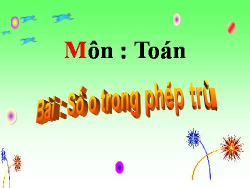 Số 0 trong phép trừ