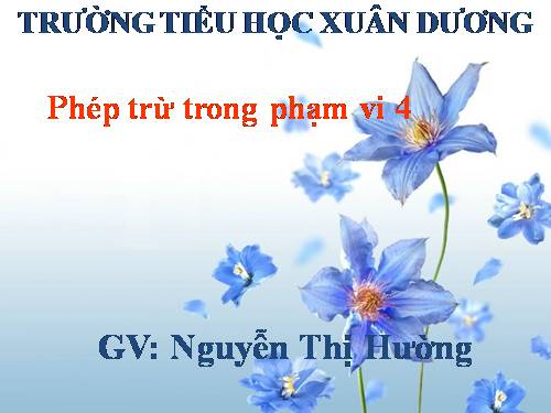 Phép trừ trong phạm vi 4