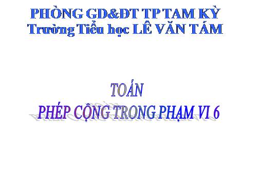 Phép cộng trong phạm vi 6