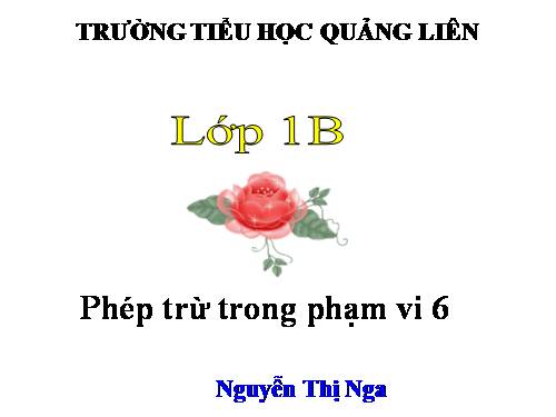 Phép trừ trong phạm vi 6