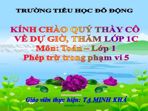 Phép trừ trong phạm vi 5