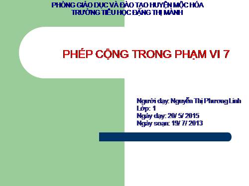 Phép cộng trong phạm vi 7