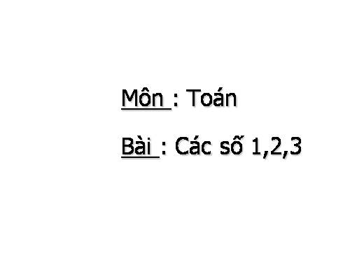 Các số 1, 2, 3