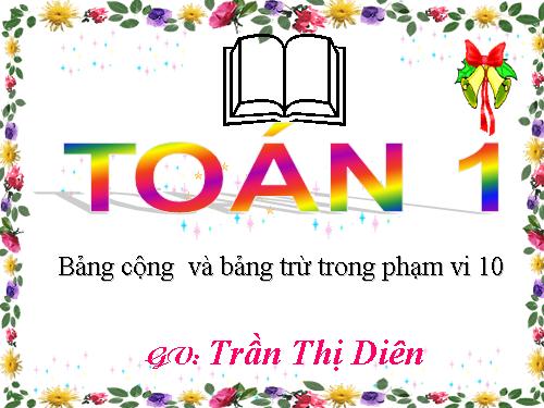 Bảng cộng và bảng trừ trong phạm vi 10