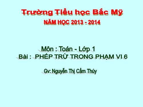 Phép trừ trong phạm vi 6