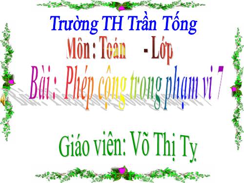 Phép cộng trong phạm vi 7