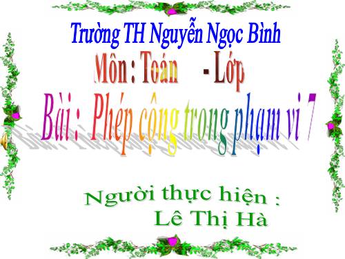 Phép cộng trong phạm vi 7