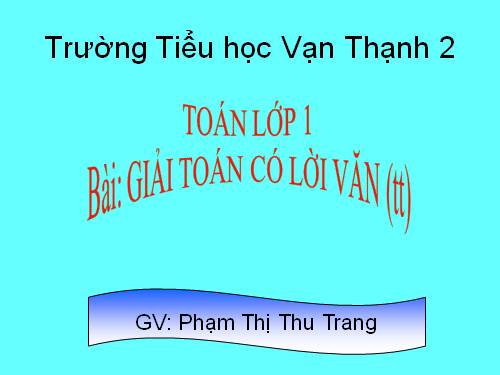 Giải toán có lời văn (tiếp theo)