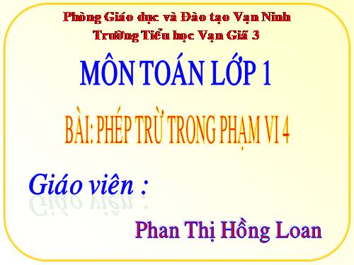 Phép trừ trong phạm vi 4