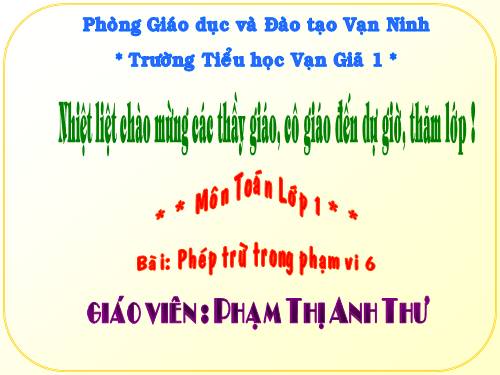 Phép trừ trong phạm vi 6