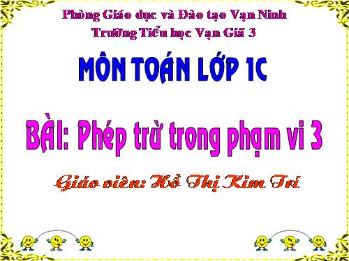 Phép trừ trong phạm vi 3