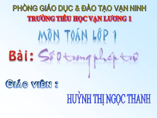 Số 0 trong phép trừ