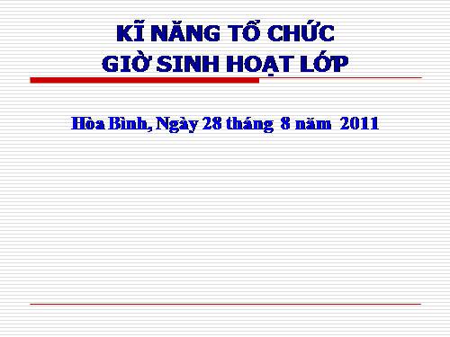 KỸ NĂNG SINH HOẠT LƠP