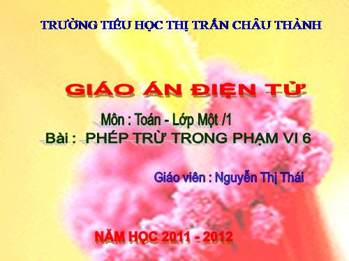 Phép trừ trong phạm vi 6