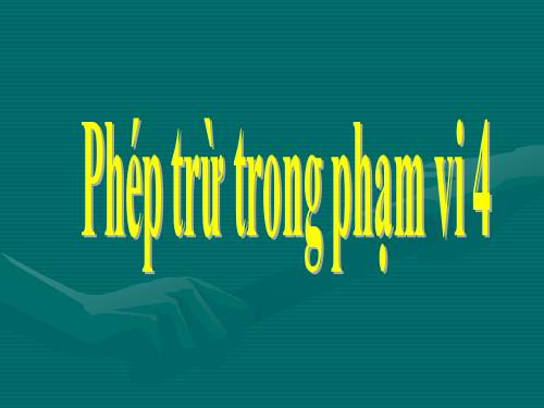 Phép trừ trong phạm vi 4