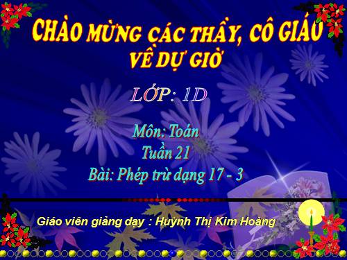 Phép trừ dạng 17-3