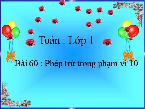 Phép trừ trong phạm vi 10