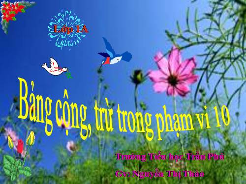 Bảng cộng và bảng trừ trong phạm vi 10