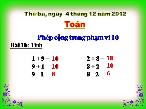 Phép cộng trong phạm vi 10