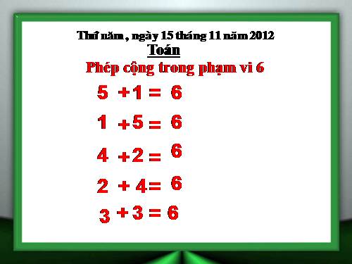 Phép cộng trong phạm vi 6