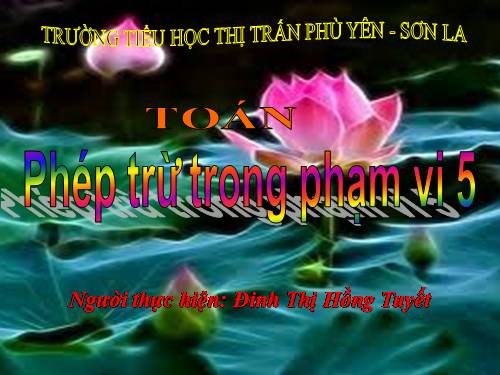 Phép trừ trong phạm vi 5