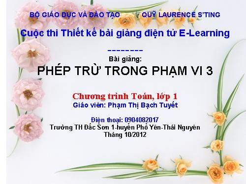 Phép trừ trong phạm vi 3