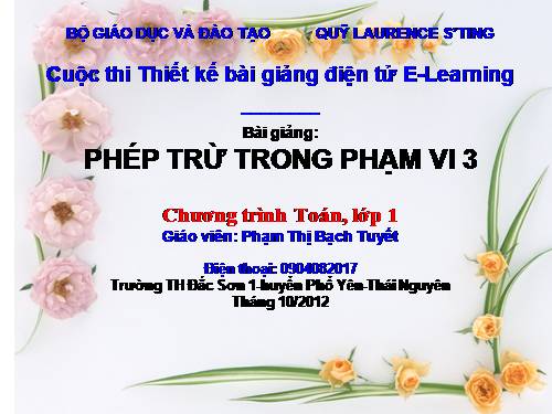 Phép trừ trong phạm vi 3