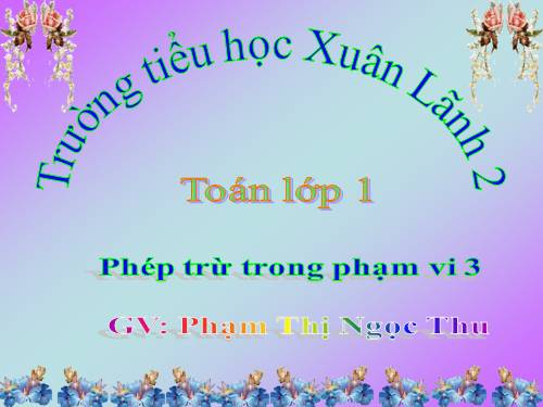 Phép trừ trong phạm vi 3