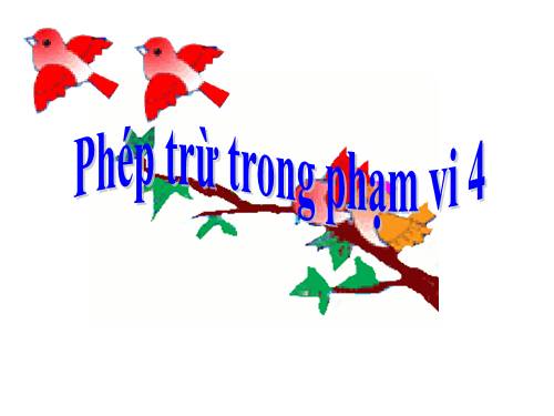 Phép trừ trong phạm vi 4