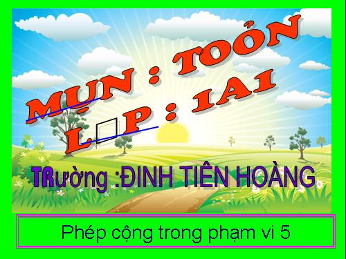 Phép cộng trong phạm vi 5